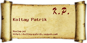 Koltay Patrik névjegykártya
