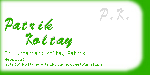 patrik koltay business card